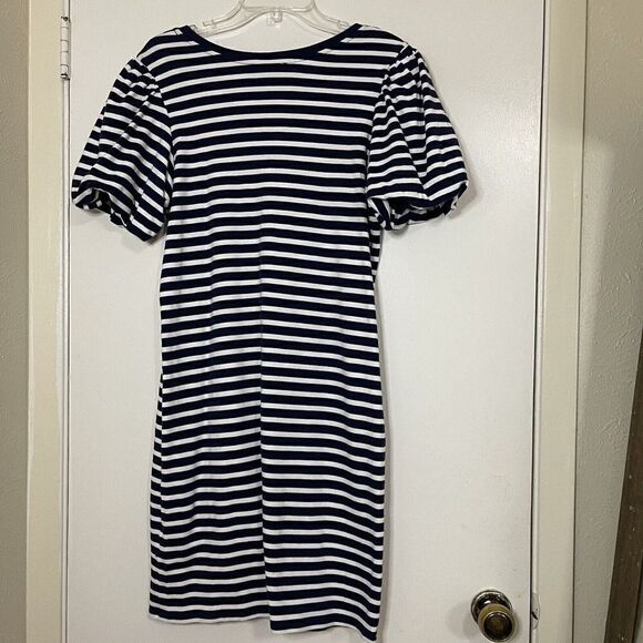 Rachel Parcell navy Stripe cotton Bubble Sleeve T-Shirt Dress size Small - Picture 7 of 8